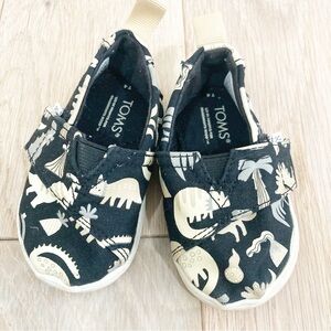 TOMS Kids Black and Cream Dino Shoes